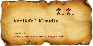 Karikó Klaudia névjegykártya